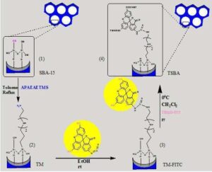 SBA-15 기반의 불소이온 검출용 형광센서 및 이를 이용한 불소이온 검출방법 SBA-15 SUPPORTED FLUORESCENCE SENSOR FOR DETECTING FLUORIDE ION AND METHOD FOR DETECTING FLUORIDE ION USES THEREOF