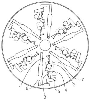 원심력 기반 일체형 생체분자 분석장치 Integrated device enabling biomolecule analysis and method using centrifugal force