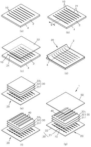 신축성 하이브리드 기판을 이용한 디스플레이 소자 및 그 제조방법 Display device using stretchable hybrid substrate and manufacturing method of the same