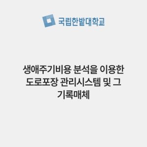 생애주기비용 분석을 이용한 도로포장 관리시스템 및 그 기록매체